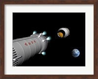 Phobos Mission Rocket Releases Spent Propellant Stage Fine Art Print