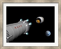 Phobos Mission Rocket Releases Spent Propellant Stage Fine Art Print
