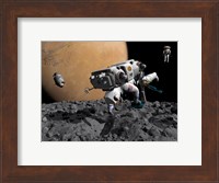 An Astronaut Makes First Human Contact with Mars' Moon Phobos Fine Art Print