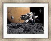 An Astronaut Makes First Human Contact with Mars' Moon Phobos Fine Art Print