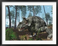 A Herbivorous Dinocephalian Therapsid Grazes on a Hilltop Fine Art Print