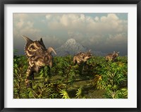 A Herd of Plant-Eating Einiosaurus Roam the Plains Fine Art Print
