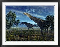 Isisaurus Dinosaurs Wander Lush Plains Fine Art Print