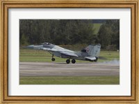 A Slovak Air Force MiG-29AS Fulcrum Landing on the Runway Fine Art Print