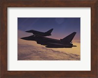 Two German Air Force Eurofighter Typhoon's at Sunset Fine Art Print