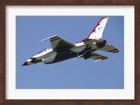 A US Air Force F-16 Thunderbird Jet in Flight over Belgium Fine Art Print