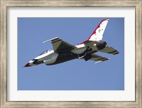 A US Air Force F-16 Thunderbird Jet in Flight over Belgium Fine Art Print