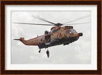 A German WS-1 Sea King during a Fast-roping Exercise Fine Art Print