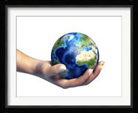 Human Hand Holding Planet Earth Fine Art Print