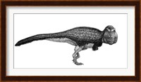 Black Ink Drawing of Tyrannosaurus Rex Fine Art Print