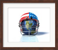 Planet Earth Protected by an American Football Helmet Fine Art Print