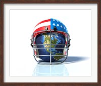 Planet Earth Protected by an American Football Helmet Fine Art Print