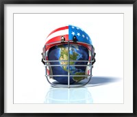 Planet Earth Protected by an American Football Helmet Fine Art Print