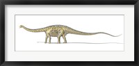 3D Rendering of a Diplodocus Dinosaur with Full Skeleton Superimposed Fine Art Print