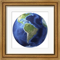 3D Rendering of Planet Earth, Centered on South America Fine Art Print