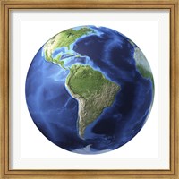 3D Rendering of Planet Earth, Centered on South America Fine Art Print