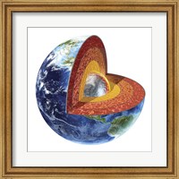 Cross Section of Planet Earth Showing the Inner Core Fine Art Print