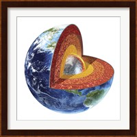 Cross Section of Planet Earth Showing the Inner Core Fine Art Print