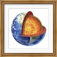 Cross section of Planet Earth Showing the Lower Mantle Fine Art Print