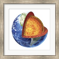 Cross section of Planet Earth Showing the Lower Mantle Fine Art Print