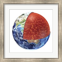 Cross Section of Planet Earth Showing the Upper Mantle Fine Art Print