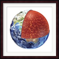 Cross Section of Planet Earth Showing the Upper Mantle Fine Art Print