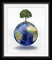 Planet Earth with a Tree Growing on Top Fine Art Print