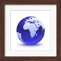 Stylized Earth globe with Grid, showing Africa and Eastern Europe Fine Art Print