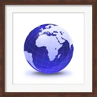 Stylized Earth globe with Grid, showing Africa and Eastern Europe Fine Art Print