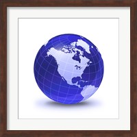 Stylized Earth Globe with Grid, showing North America Fine Art Print