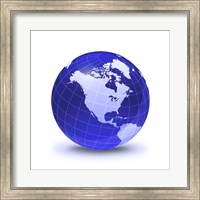 Stylized Earth Globe with Grid, showing North America Fine Art Print
