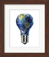 Light bulb with planet Earth inside glass, Americas view Fine Art Print