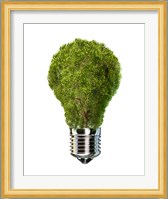 Light Bulb with Tree Inside glass, Isolated on White Background Fine Art Print