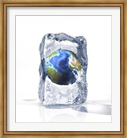 Planet Earth Frozen Inside of an Ice Block Fine Art Print