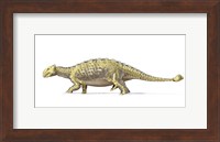 An Ankylosaurus Dinosaur with Full Skeleton Superimposed Fine Art Print