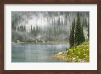 Fog and Rain on Lake Eva, Revelstoke National Park, British Columbia, Canada Fine Art Print