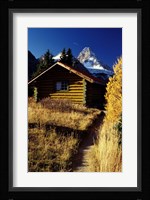 British Columbia, Mount Assiniboine, Log cabin Fine Art Print