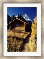 British Columbia, Mount Assiniboine, Log cabin Fine Art Print