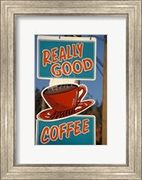Coffee Sign on Vancouver Island, British Columbia, Canada Fine Art Print