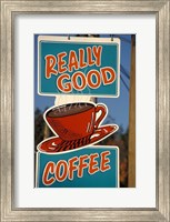 Coffee Sign on Vancouver Island, British Columbia, Canada Fine Art Print