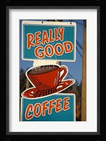Coffee Sign on Vancouver Island, British Columbia, Canada Fine Art Print