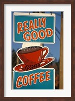 Coffee Sign on Vancouver Island, British Columbia, Canada Fine Art Print