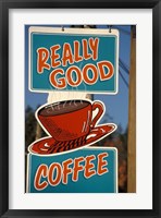 Coffee Sign on Vancouver Island, British Columbia, Canada Fine Art Print