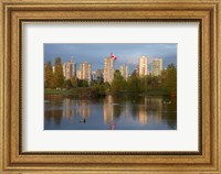 Apartments reflected in Vanier Park Pond, Vancouver, British Columbia, Canada Fine Art Print