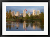 Apartments reflected in Vanier Park Pond, Vancouver, British Columbia, Canada Fine Art Print