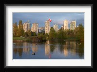 Apartments reflected in Vanier Park Pond, Vancouver, British Columbia, Canada Fine Art Print