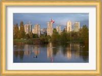 Apartments reflected in Vanier Park Pond, Vancouver, British Columbia, Canada Fine Art Print