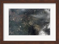 Satellite view of Kansas City, Missouri, and Missouri River Fine Art Print