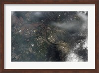 Satellite view of Kansas City, Missouri, and Missouri River Fine Art Print