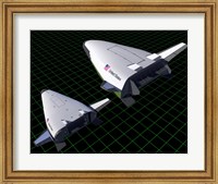 Artist's Concept Showing the Relative Sizes of the X-33 and VentureStar Fine Art Print
